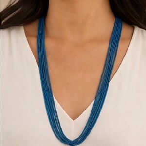Turquoise Slinky Multi-Strand Chain Necklace
